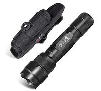 ULTRAFIRE Tactical Torch with Holster Pouch, 1000 Lumens Single Mode LED Flashlight with Carry Case for Duty Belt, Super Bright Small Torch WF-502B