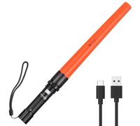 UltraFire Traffic Wand 619 Lumens Rechargeable LED Torch, 3 Modes Safety Flashlight with Red Flashing Mode, Marshaling Wand for Traffic Control, Parking, Airport, Emergency, UF-805 (16 Inch)