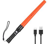 ULTRAFIRE Traffic Wand Rechargeable LED Torch, 619 Lumens 3 Modes Bright Safety Light, Signal Stick Marshaling Wand for Traffic Control, Airport, Parking, Police, Emergency, UF-805 (16 Inch)