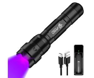 ULTRAFIRE UV Torch 395-405nm Blacklight, Zoomable UV Lamp Small Ultraviolet LED Torch for Curing Resin, Pet Urine Stains, Fluorescence Detection, Scorpion Hunting, 502UV