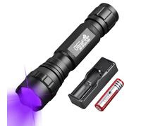 ULTRAFIRE UV Torch 395nm Blacklight, 10W UV LED Torch with Holster, Single Mode Powerful Ultraviolet Lamp for Curing Resin, Pet Urine Stain, Finding Minerals, Leak Detector, 501UV