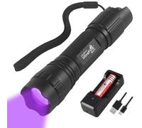 ULTRAFIRE UV Torch 395nm LED Blacklight, Stepless Dimming Zoomable UV Lamp, Small Ultraviolet Light for Curing Resin, Pet Urine Stain Detection, Scorpion Hunting, Fluorescence, 501UV