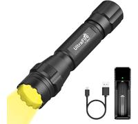 ULTRAFIRE Warm White Light Torch, 800 Lumen Single Mode LED Flashlight, 3000K Warm Light for Outdoor Camping, Foggy/Haze Weather, T1 Ultra-Y