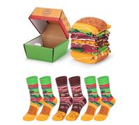 Ultrafun Funny Burger Socks Box for Men Women Teens Boys-Novelty Crazy Silly Food Socks-Gag Fathers Day Christmas Birthday Gifts (UK, Alpha, One Size, Regular, Regular, Burger-3 Pairs)