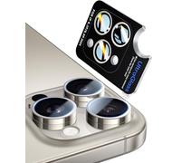 UltraGlass UNBREAK TOP 9H+ Glass for iPhone 15 Pro Max/15 Pro Lens Protector [Military Grade Shatterproof & Longest Durable] Camera Lens Protector Tempered Glass, Natural Titanium