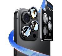 UltraGlass UNBREAK TOP 9H+ Glass for iPhone 16 Pro Max/16 Pro Camera Lens Protector (12FT Military Grade Protection) Camera Protector 16 ProMax/16 Pro Lens Cover (Longest Durable) Black Titanium