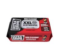 UltraGrime BBQ Cleaning Wet Wipes - Big Size Disposable Grill Wipes - Tougher Multi-Purpose Heavy-Duty Textured Barbecue Scrubbing Cloths (60 Thick XX-Large Wipes)