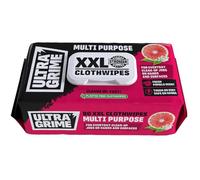 UltraGrime Family XXL Biodegradable Wipes 80 Thick Wipes - Pomelo Scented Large Wet Wipes - Cleaning Wipes Heavy Duty Multi Purpose Wipes Floor Wipes - Hand Wipes Big Wipes Heavy Duty Leather Wipes