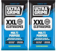 UltraGrime Multi-Purpose XXL Wet Wipes - Multi-use Hand Wipes - Heavy-Duty Dirt & Grime Cleaning for Home, Cars,Tools, Equipment, Kitchen & Surfaces - Plastic-Free Soft Cleaning Cloths (Pack of 80)