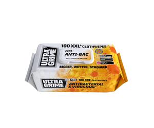 UltraGrime PRO Anti-Bac Cleaning Wet Wipes - Big Size Professional Disposable Wipes - Tougher Multi-Purpose Heavy-Duty Antibacterial Cloths (100 Thic