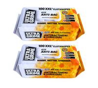Ultragrime Pro Antibacterial Wipes, Twin Pack 200 (2 X 100 Packs)