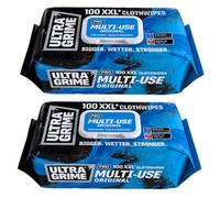 Ultragrime Pro Unscented Multi-Surface Wipes, Twin Pack 200 (2 X 100 Packs)