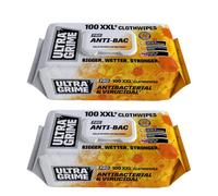 Ultragrime Ultra Grime 5930 Xxl 200 Piece Pro Anti-Bac Clothwipes - Pack Of 2