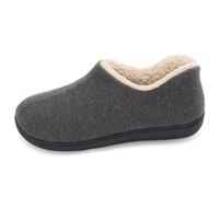 ULTRAIDEAS Women's Cozy Memory Foam Closed Back Slippers with Warm Fleece Lining, Wool-Like Blend Cotton House Shoes with Anti-Slip Indoor Outdoor Rubber Sole (Grey，Size 6.5)