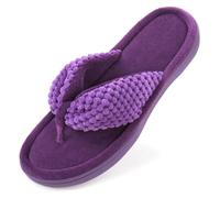 ULTRAIDEAS Women's Popcorn Flip Flop House Slipper with Memory Foam, Violet, 7-8