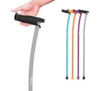 Ultralight Aerospace Aluminum Walking Cane (<0.88lb) with Ergonomic Curve and Tendinitis-Preventing Grip (Grey, L (69-73 in))