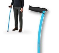 Ultralight Aerospace Aluminum Walking Cane (<0.88lb) with Ergonomic Curve and Tendinitis-Preventing Grip (Blue, M (65-69in))