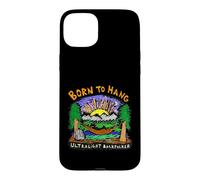 Ultralight Backpacker Born To Hang Funny Hammock Camper Case for iPhone 15 Plus