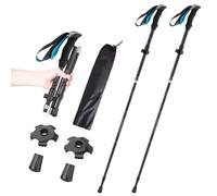 Ultralight Collapsible Aluminium Trekking Poles - Anti-Shock Quick-Lock Hiking Sticks with EVA Grip & Tungsten Tips, Adjustable 115-135 cm for Backpacking, Trail Running, Camping - Men, Women, Seniors