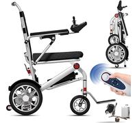 Ultralight Foldable Electric Wheelchair,Light Wheelchair Electric with Remote Control,Li-Ion Battery 12A,Load Capacity 150 Kg,Foldable Electric Wheelchair for The Home