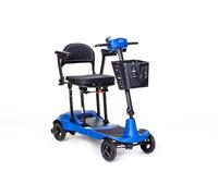 Ultralight Folding Mobility Scooter - Lightweight 12kg Portable Pavement Scooter, 4mph Speed, 9 Mile Range, Travel Friendly, Compact Foldable Design (Blue)