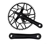 Ultralight Hollow Crankset 170mm, 130BCD 48-56T Narrow Wide Chainring for 9/10/11 Speed Folding Road E-Bike(48T)
