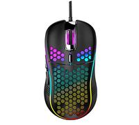 Ultralight Honeycomb Mouses, Wired RGB Gaming Mouse,Side Wing and Personalized Weights Design Ambidextrous Ergonomic Optical Gaming Mice for Right and Left Handed