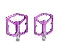 Ultralight Non Slip Mountain Bike Aluminum Pedals for Road City and Folding Bikes (Purple)