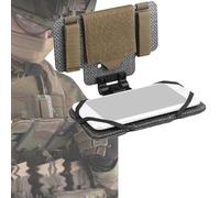 Ultralight On-Slip Foldable Navigation Board, Tactical Quick Release Phone Holder, Chest Mount, Wide Angle Adjustment, For MOLLE-Compatible Tactical Vest(Brown)