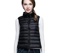 Ultralight Packable Down Gilet Ladies Lightweight Down Vest for Women Sleeveless Padded Quilted Puffer Jackets Women Sleeveless Coat Womens Puffa Gilet Womens Sleeveless Bubble Waistcoat Black L