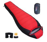 Ultralight Sleeping Bag, 90% White Duck Down -15°C-10°C, Compact Sleeping Bag Includes Travel Pillow, Camping Hiking Backpacking Sleeping Bags,red-1800g