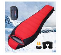 Ultralight Sleeping Bag, 90% White Duck Down 5℉-50℉, Sleep Sack Adult Includes Travel Pillow, Camping Hiking Sleep Essentials Gear Accessories,red-1200g