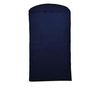 Ultralight Sleeping Bag Liner, Elastic Sleeping Sack Liner with Silky Polyester Fabric for Camping Hiking Travel and Hotel Use, Compact Travel Sheet for All Seasons (Navy Blue)