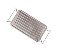 Ultralight Titanium Camping BBQ, Grill Grate Foldable Outdoor Table, Ribbed Plate Design Portable for Hiking Picnic