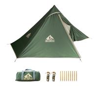 Ultralight Trekking Pole Tent,4-Season Waterproof Backpacking Tent for Scouts&Trekker,Easy Setup Shelter for Outdoor Hiking,Climbing and Camping(No Trekking Poles) (GREEN 1 person)