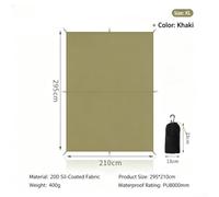 Ultralight Waterproof Silicone Coated Camping Mat, 20D Tear Resistant | Picnic Blanket, PU8000mm Groundsheet For Hiking, Beach, Festival, Compact Storage Bag Included, Khaki Gray Green Options