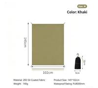 Ultralight Waterproof Silicone Coated Camping Mat, 20D Tear Resistant | Picnic Blanket, PU8000mm Groundsheet For Hiking, Beach, Festival, Compact Storage Bag Included, Khaki Gray Green Options