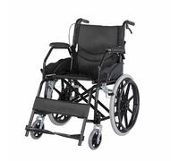 Ultralight Wheelchair for Adults Folding Transport Wheelchair w/Brake, Swing-Away Footrest, Flip Back Backest and 17 Inch Wide Seat for Storage and Travel Use Load 100kg