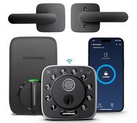 ULTRALOQ Bolt Fingerprint Wi-Fi Smart Locks for Front Door, Works with Apple Home, Alexa, Google, Smart Lock with Handle, App Finger Code Voice Unlock, Remote Control, Auto-Lock, BHMA Certified