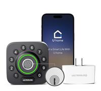 ULTRALOQ U-Bolt Pro Smart Lock with WiFi Bridge, 7-in-1 Fingerprint Keyless Entry, Backlit Keypad, Auto Unlock, Voice Control via Alexa and Google