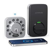 ULTRALOQ U-Bolt WiFi Smart Lock with Door Sensor, 7-in-1 WiFi Deadbolt Smart Lock, App Remote Control No Hub, Auto Unlock, Easy Install, IP65 Waterproof, ANSI Grade 1, Nickel
