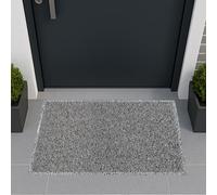Ultralux Dirt Trapper Door Mat with Waterproof Back 80 x 50cm Black & White | Heavy Duty Non-Slip Indoor Outdoor Entry Mat, Durable Vinyl Coil Mud & Dust Barrier Mat, Absorbent Quick Dry Scraper Doormat
