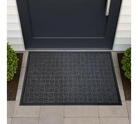 Ultralux Indoor Outdoor Rubber Scraper Door Mat Non-Slip 80x120cm Dark Grey | Large Premium Heavy-Duty Absorbent Front Door Rug, Waterproof Backing Dirt Trapper Mat for High-Traffic Areas Barrier Doormat