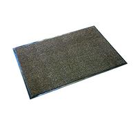 Ultralux Indoor Scraper Doormat, 60cm x 90cm, Anti-Slip Vinyl Backed Door Mat, Brown Dirt Trapping Absorbent Indoor Entrance Barrier Mat