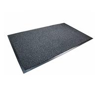 Ultralux Indoor Scraper Doormat, 60cm x 90cm, Anti-Slip Vinyl Backed Door Mat, Grey Dirt Trapping Absorbent Indoor Entrance Barrier Mat