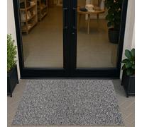 Ultralux Large Heavy Duty Outdoor Door Mat 120 x 90cm, Non-Slip Drainage Scraper Mat, Durable PVC Vinyl Coil Entrance Mat for Front Door, Garden & Patio, Black & White Doormat