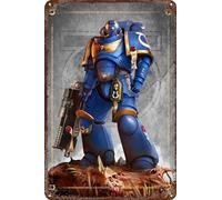 Ultramarine Intercessor Metal Tin Sign Poster Game Decor for Living Room Cafe Decorative Sign for Wall 12x8Inches
