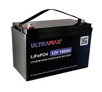Ultramax 12V 150Ah Lifepo4 Lithium Iron Phosphate Battery With Built-In Self-Heating Deep Cycle Prismatic Cells, Integrated Bms
