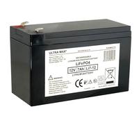 ULTRAMAX 12V 7Ah LiFePO4 Battery Lithium Rechargeable, Cycle Life > 3000 cycles at 80% DOD, works from -20℃ to 60℃, IP55 for Ride on Car, UPS, Solar Wind power system, E-bike, Lighting, Scooter