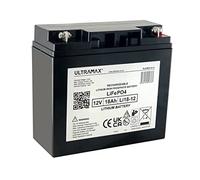 Ultramax Li18-12, 12v 18Ah Lithium Iron Phosphate, LiFePO4 Battery, comes with a 12v 3Ah LiFePO4 Lithium Charger